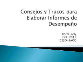 Consejos y Trucos para Elaborar Informes de Desempeño