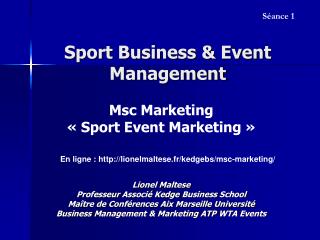 Sport Business &amp; Event Management