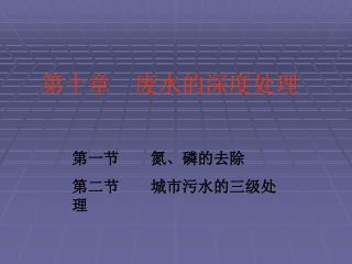 第十章 废水的深度处理