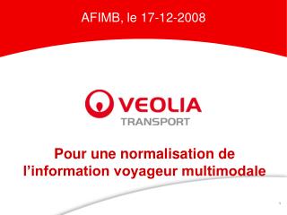 Pour une normalisation de l’information voyageur multimodale