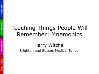 Teaching Things People Will Remember: Mnemonics