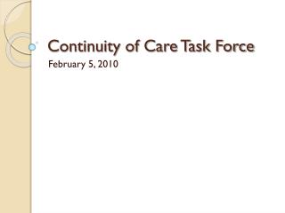 Continuity of Care Task Force