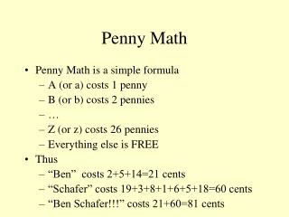 Penny Math