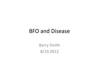 BFO and Disease