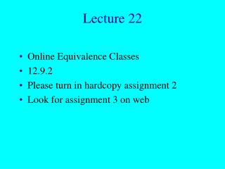 Lecture 22