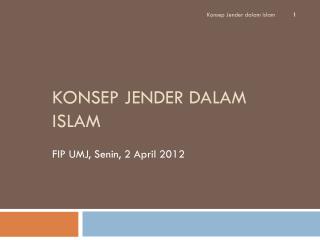 KONSEP JENDER DALAM ISLAM