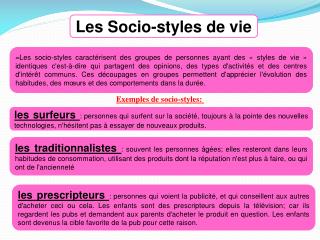 Les Socio-styles de vie