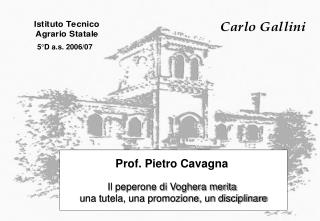 Prof. Pietro Cavagna Il peperone di Voghera merita una tutela, una promozione, un disciplinare