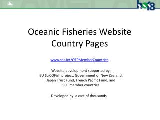 Oceanic Fisheries Website Country Pages