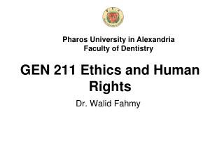 GEN 211 Ethics and Human Rights