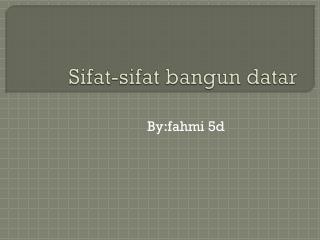 Sifat-sifat bangun datar