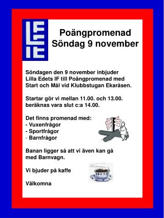 Poängpromenad Söndag 9 november