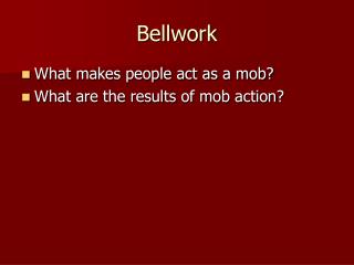 Bellwork