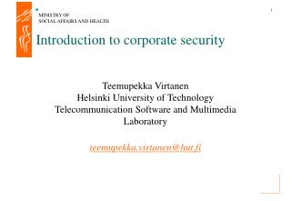 Introduction to corporate security