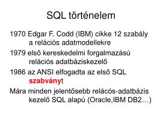 SQL történelem