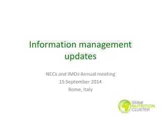 Information management updates