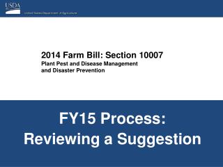 2014 Farm Bill: Section 10007 Plant Pest and Disease Management and Disaster Prevention