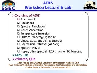 AIRS Workshop Lecture &amp; Lab