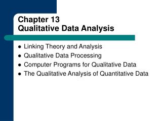 Chapter 13 Qualitative Data Analysis