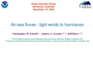 Ocean Seminar Series University Colorado November 16, 2009