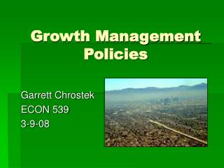 Growth Management Policies