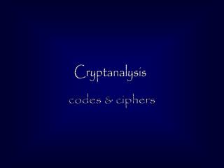 Cryptanalysis