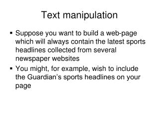 Text manipulation