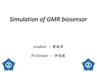 Simulation of GMR biosensor student : 葉諭昇 Professor : 許佳振