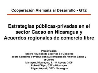 Cooperación Alemana al Desarrollo - GTZ