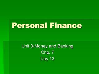 Personal Finance
