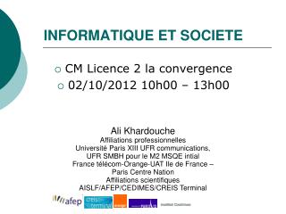 INFORMATIQUE ET SOCIETE