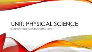 Unit: Physical Science