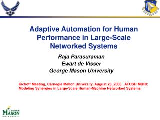 Adaptive Automation for Human Performance in Large-Scale Networked Systems