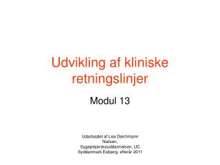 Udvikling af kliniske retningslinjer