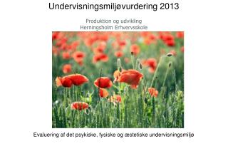 Undervisningsmiljøvurdering 2013 Produktion og udvikling Herningsholm Erhvervsskole