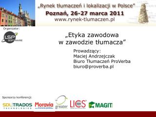 „Etyka zawodowa w zawodzie tłumacza”