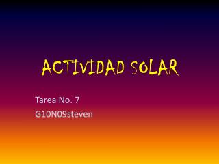 ACTIVIDAD SOLAR