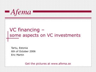 VC financing – some aspects on VC investments