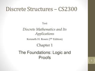 Discrete Structures – CS2300