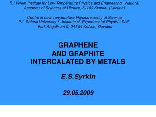B.I.Verkin Institute for Low Temperature Physics and Engineering, National