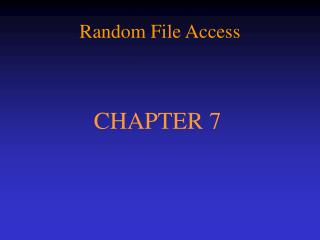 Random File Access