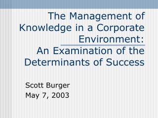 Scott Burger May 7, 2003