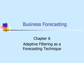 Business Forecasting