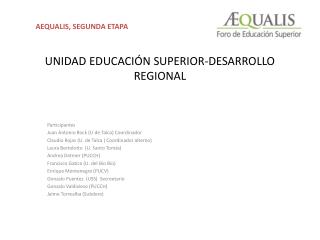UNIDAD EDUCACIÓN SUPERIOR-DESARROLLO REGIONAL