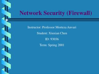Network Security (Firewall)