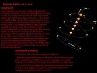 Sistema Solare: Terra - Sole