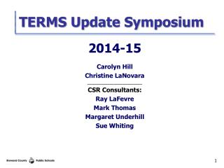 TERMS Update Symposium