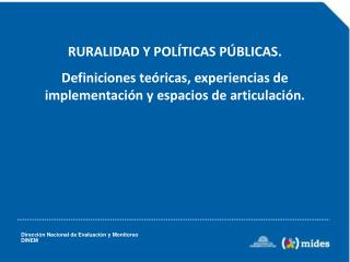 Dirección Nacional de Evaluación y Monitoreo DINEM