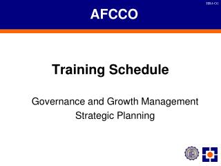 Training Schedule