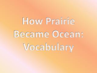 How Prairie Became Ocean: Vocabulary